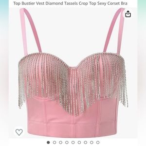 Women’s rhinestone corset crop top